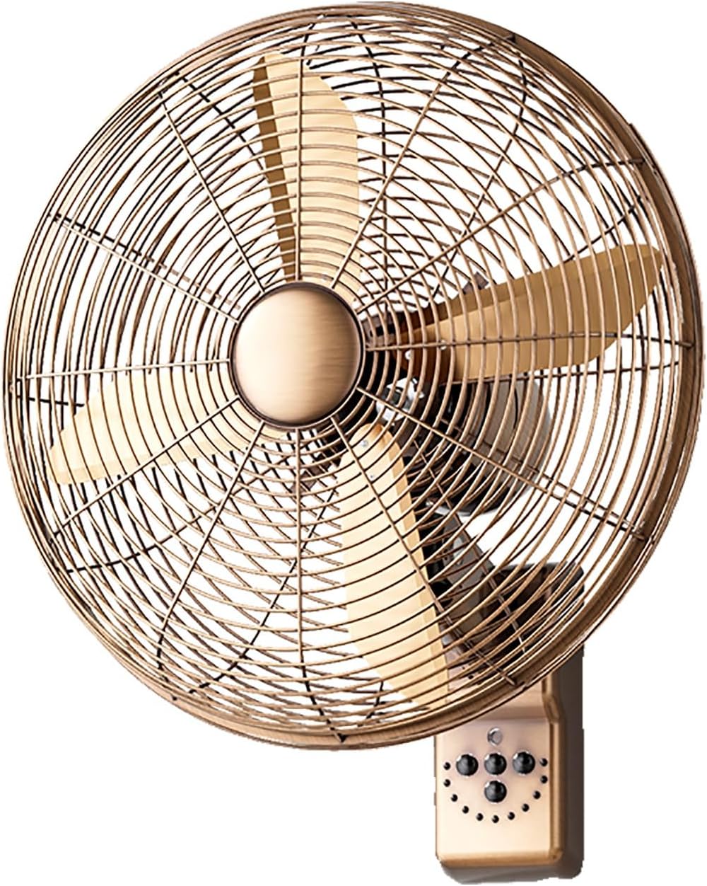 JKJZSALJ Wandventilator Mit Fernbedienung, Omnidirektionale K¨¹hlung F¨¹r Haushalt, Timer, Industrie Und Gewerbe, Gold