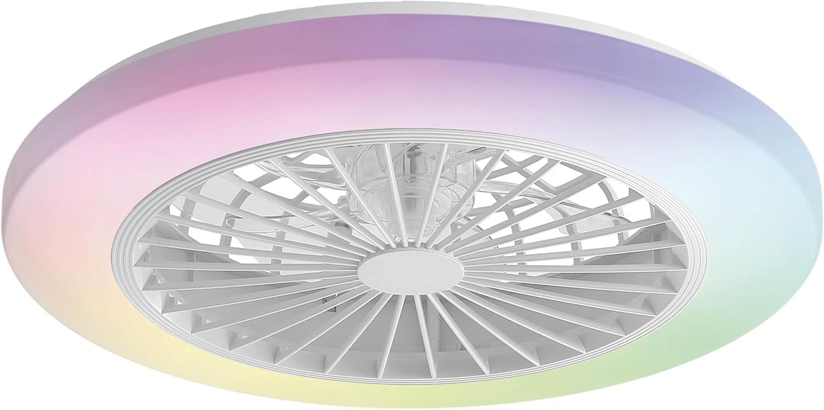 Varin Smart Deckenventilator mit Beleuchtung, 3000K bis 6000K, ? 50 cm, 55 dB, Fernbedienung, App-Steuerung, App-/WLAN-Steuerung, LED 30W RGBW