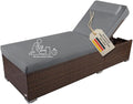 RS Trade Sonnenliege Gartenliege wetterfest extra hoch auch f¨¹r Senioren, Gartenbett, Boxspringbett, 12 cm, 200 kg, 70 cm