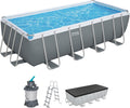Bestway Power Steel Frame Pool Komplett-Set mit Sandfilteranlage 488 ¡Á 244 ¡Á 122 cm, 3.028 l, 640 cm, 132 cm