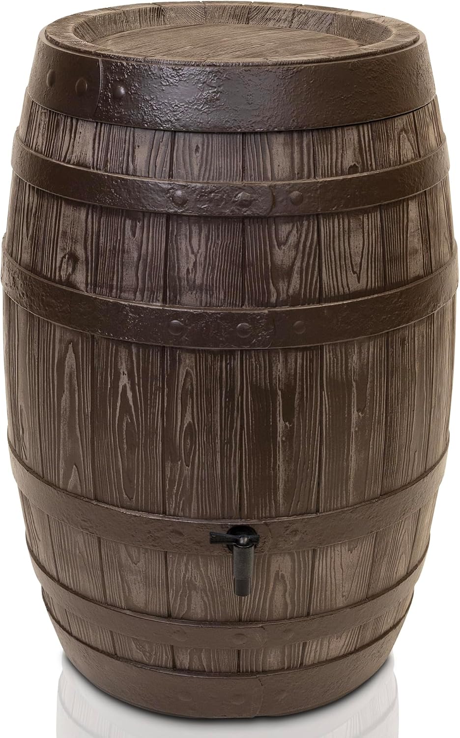 YourCasa Regentonne 250 Liter [Barrel] mit windsicherem Deckel - Regenfass Frostsicher, 65,2 cm, 93 cm, 4 Zoll, Kunststoff