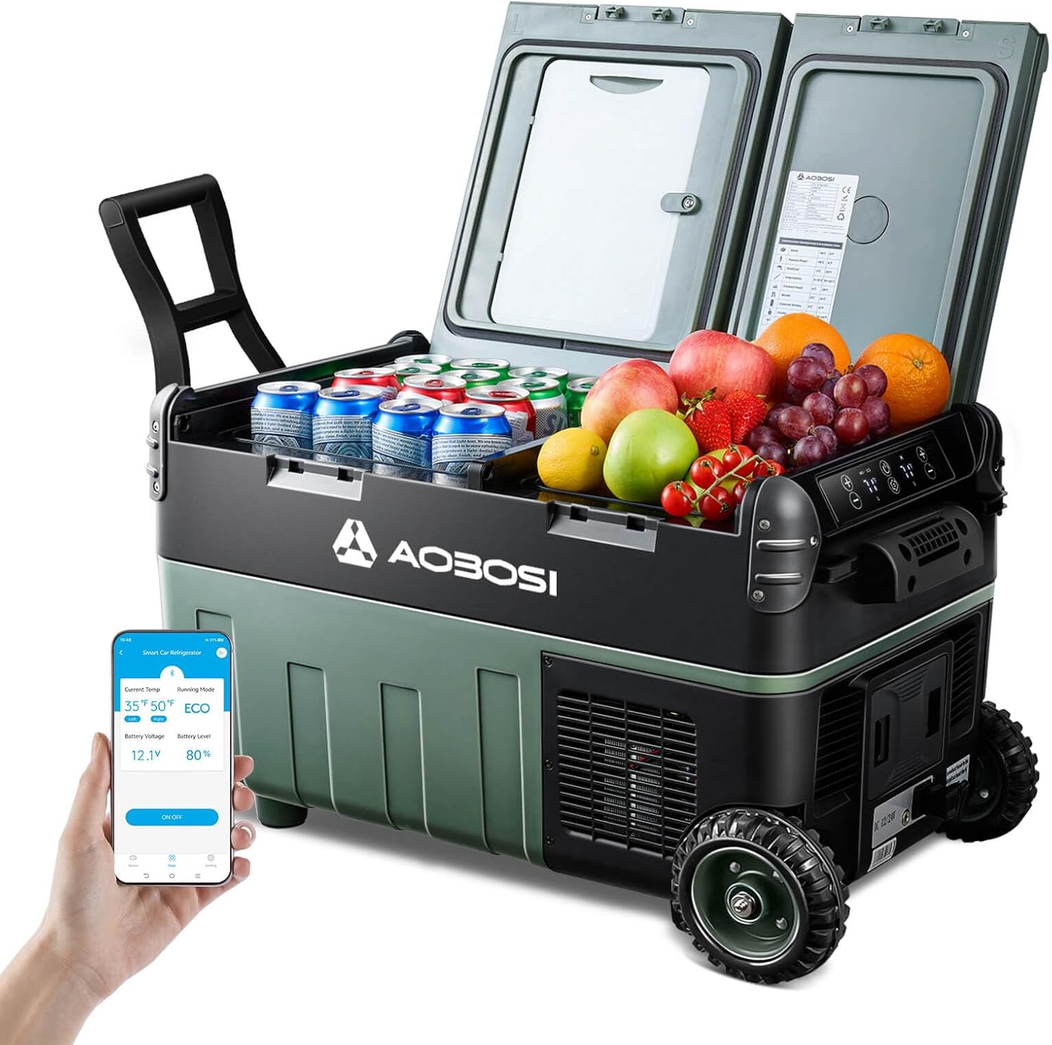AAOBOSI 30 l Kompressor K¨¹hlbox, K¨¹hlschrank, Camping, 12 v, 230 v, 20 ¡ãC, 15 minuten, 31 l, LED