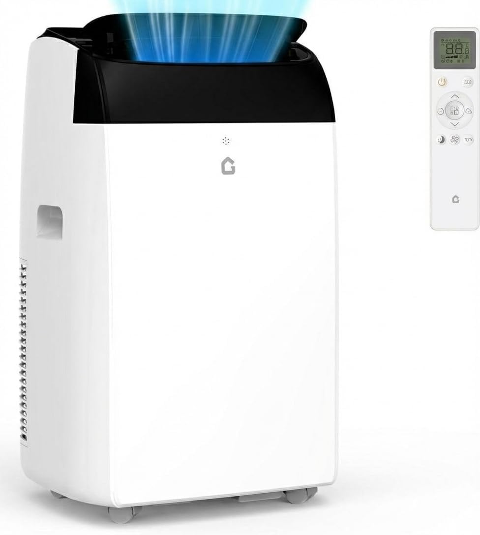 GarveeLife Tragbares Klimager?t 3-in-1 10000 BTU Mobile Klimaanlage, 24-Stunden-Timer, Gas R290, 52 dB, 30 l, Entfeuchtung, Fernbedienung