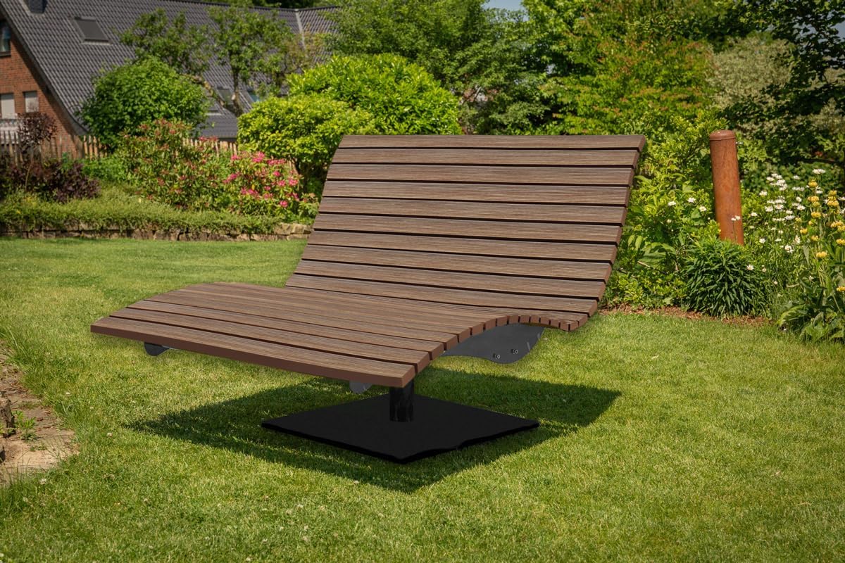 Terrassen Sitzm?bel Waldsofa Swing Schutzh¨¹lle SCALANT, f¨¹r 2-3 Personen, drehbar 360¡ã, Edelstahl, Liege f¨¹r den Garten, Himmelsliege, Latten