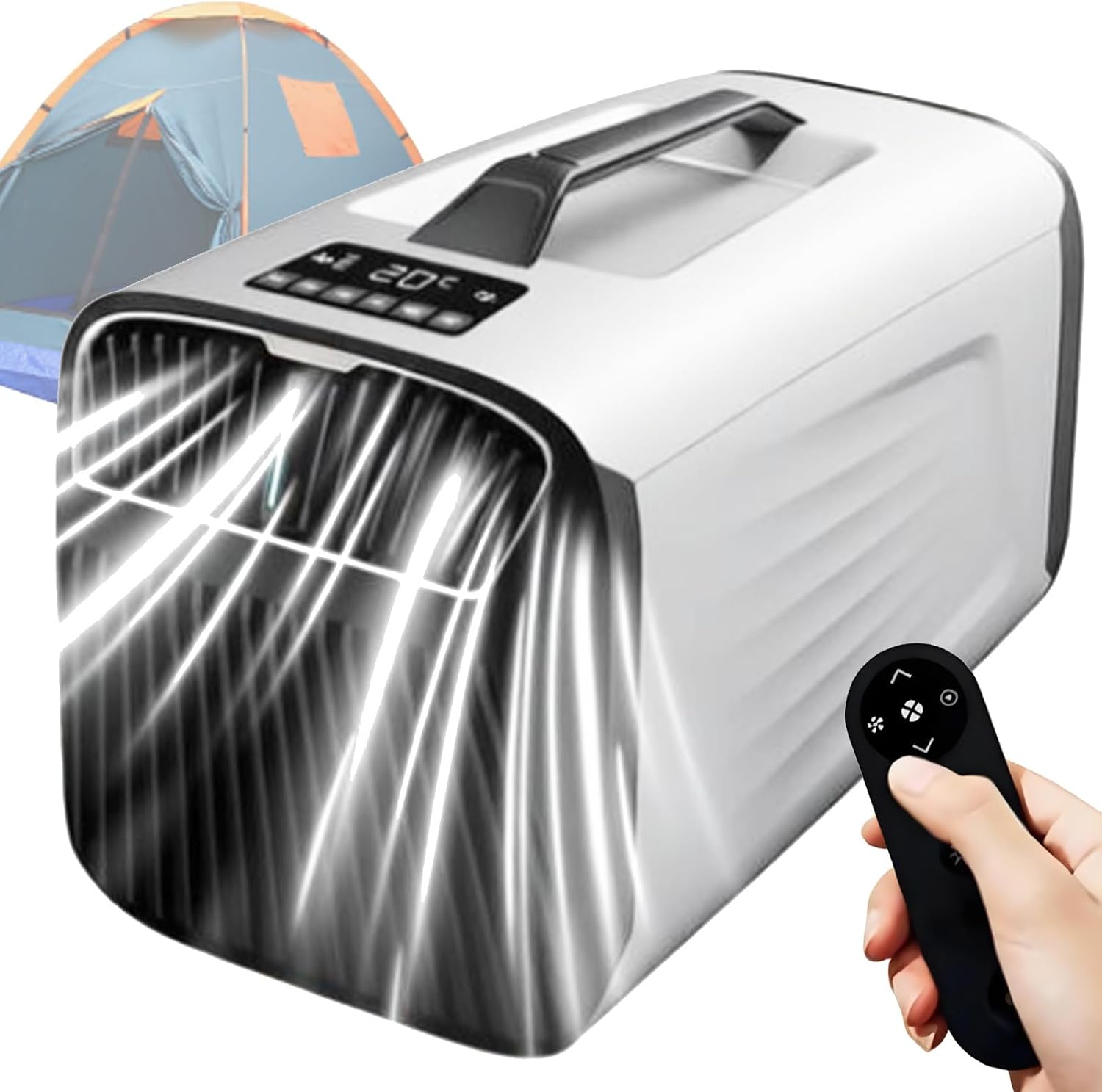 Quixnova Tragbare Camping-Klimaanlage 5200 BTU, Mobile Klimaanlage, leises 4-in-1-Klimager?t mit Fernbedienung, Innen- und Au?enbereich A-12 V