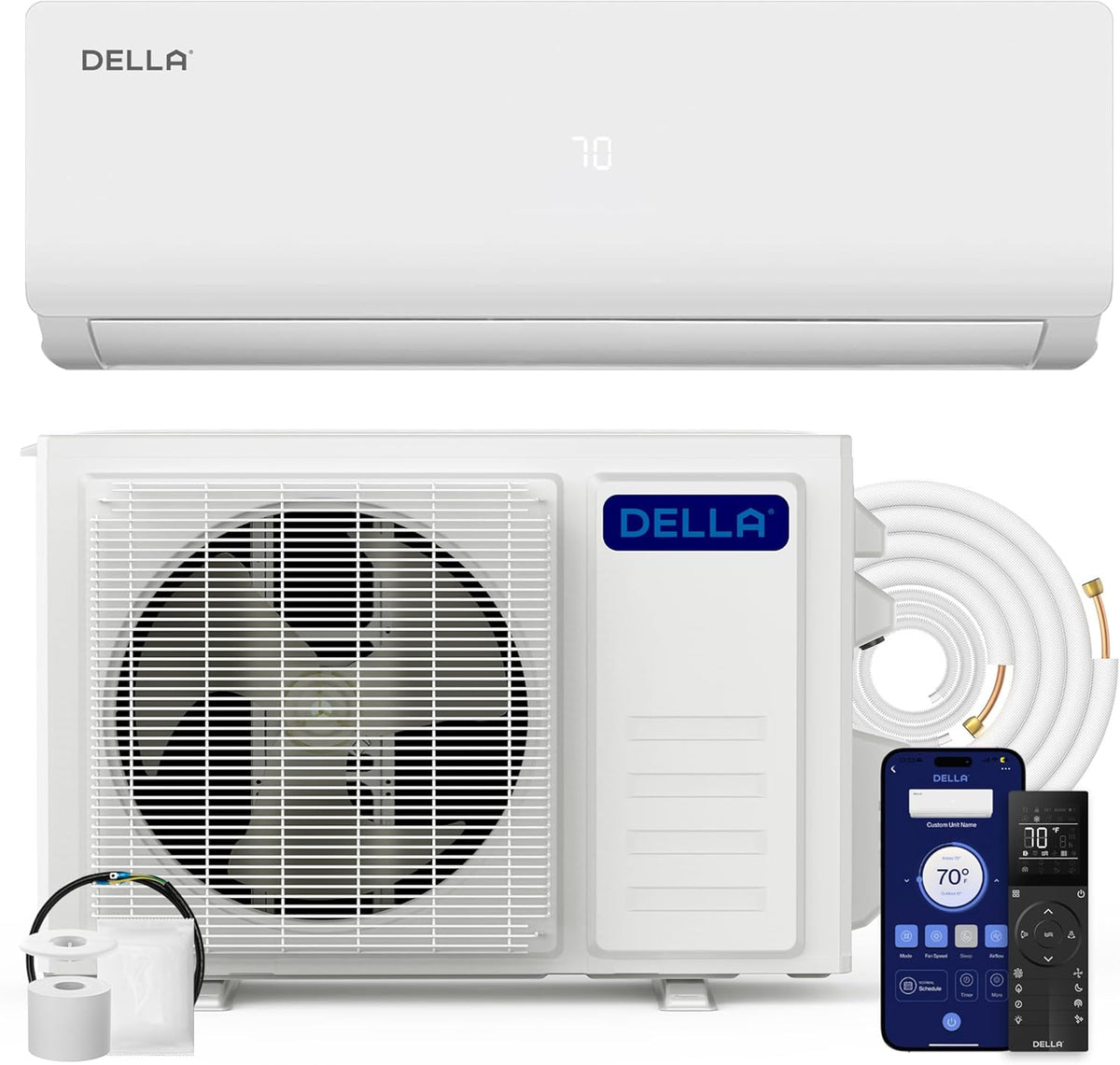 DELLA Vario Series 24000 BTU Mini Split AC, 208¨C230 V, 20 ¡ãC