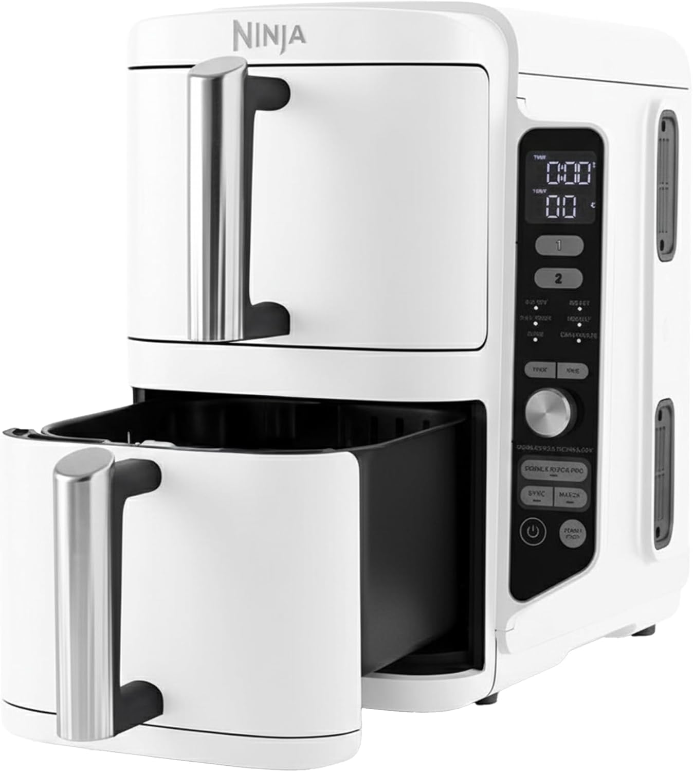 Ninja SL400EUWH Doppel XL Doppel-Hei?luftfritteuse, 9, 5 Liter, 9, 5 L, wei?