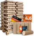 HEIZFUXX Holzbriketts Nestro XL Blue Tisch, Weichholzbriketts Palette 960 kg (96 ¡Á 10 kg), Nestro XL Blue - Weichholz, Premium Briketts f¨¹r Kamin