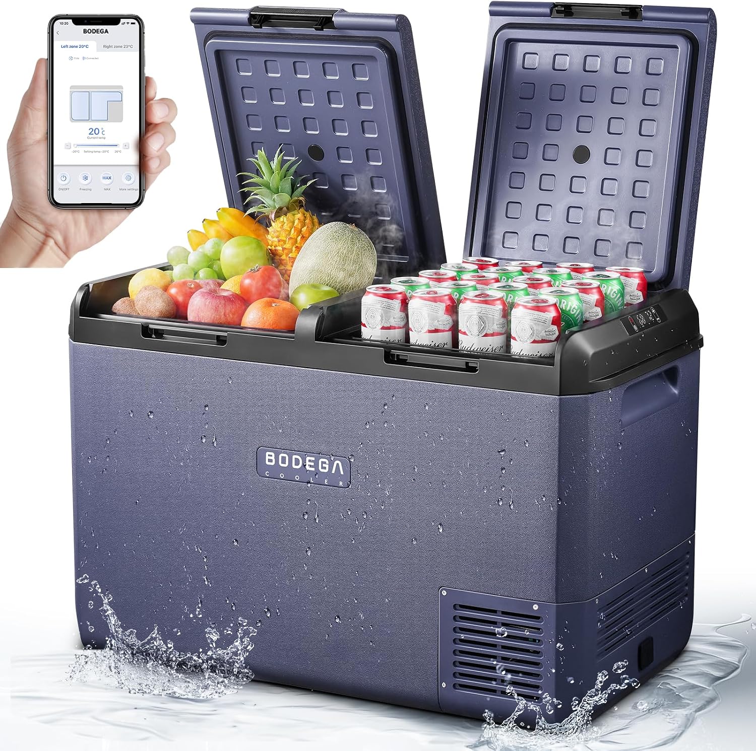 BODEGACOOLER 12 Volt Car Refrigerator, Outdoor, 43 l, 32 l, 20 ¡ãC, APP, LED
